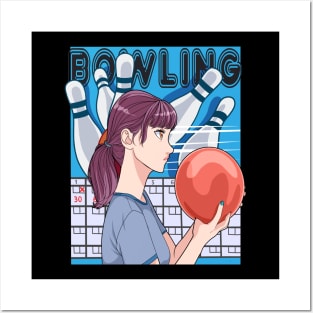 Lucky Bowling Shirt Female Bowler Player Mom Gift Posters and Art